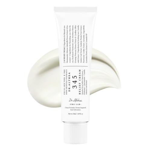 Dr. Althea 345 Relief Cream 50ml - relief cream tube with swatch - Korean skincare from 2M Beauty
