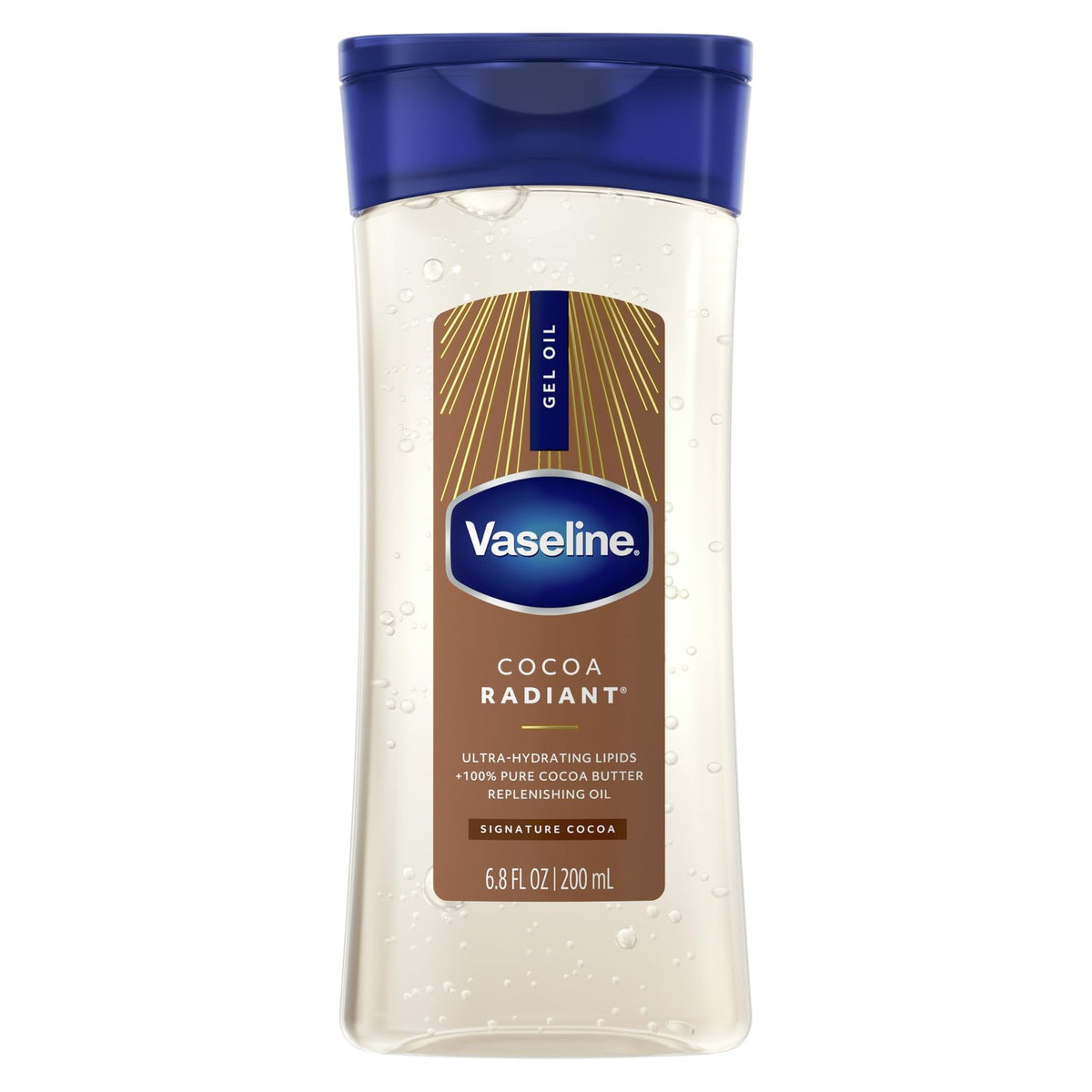 Vaseline Intensive Care Cocoa Radiant Body Oil 200ml - cocoa radiant gel oil bottle - authentic body care from 2M Beauty