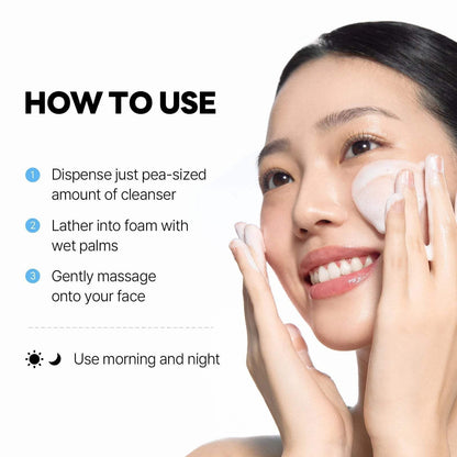 Round Lab 1025 Dokdo Cleanser 150ml - how to use massage and rinse - Korean skincare from 2M Beauty