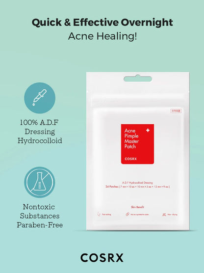 COSRX Acne Pimple Master Patch 24pcs - overnight acne healing - Korean skincare from 2M Beauty