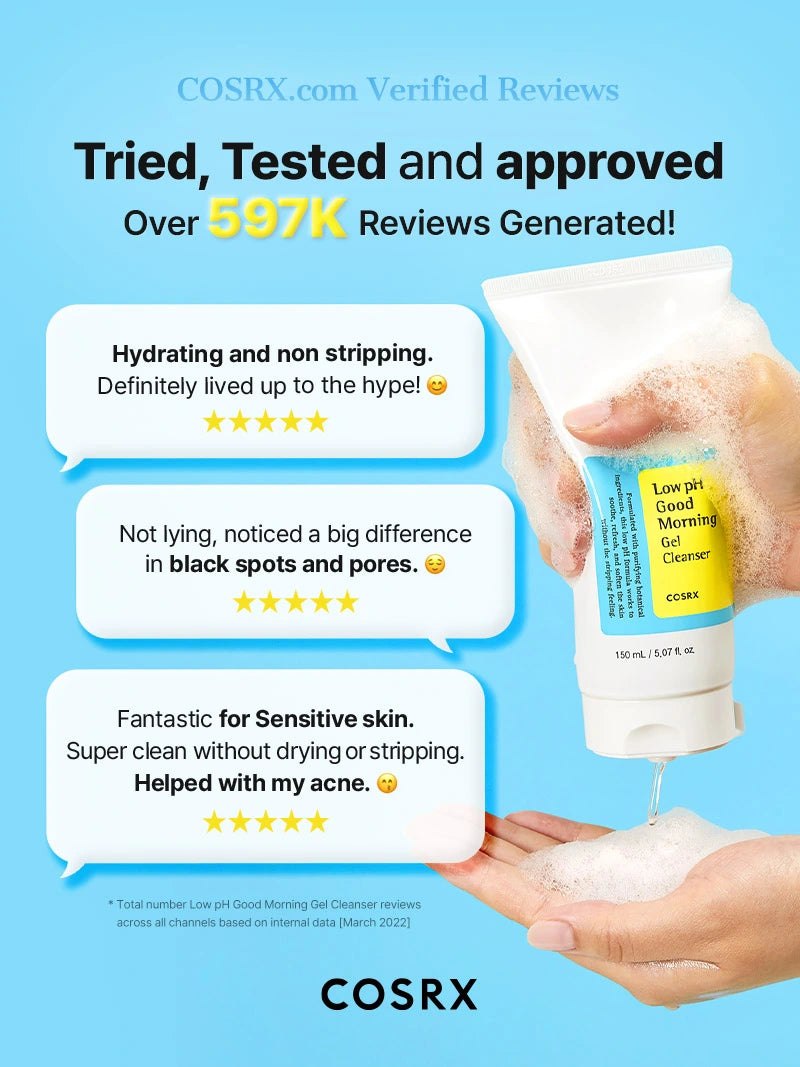 COSRX Low pH Good Morning Gel Cleanser 150ml - customer reviews - Korean skincare from 2M Beauty