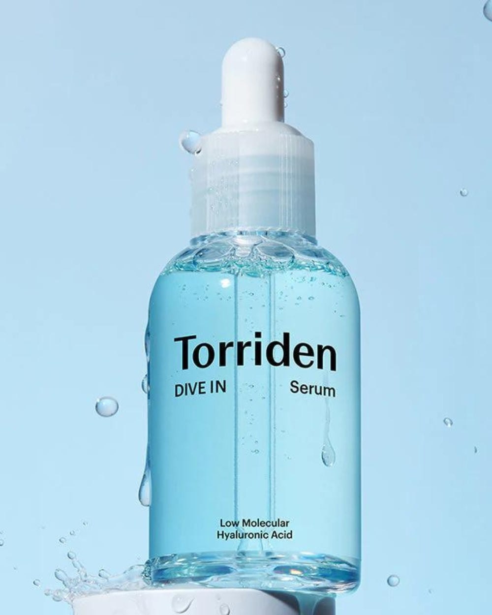 Torriden DIVE-IN Low Molecular Hyaluronic Acid Serum 50ml - water drop closeup - Korean skincare from 2M Beauty