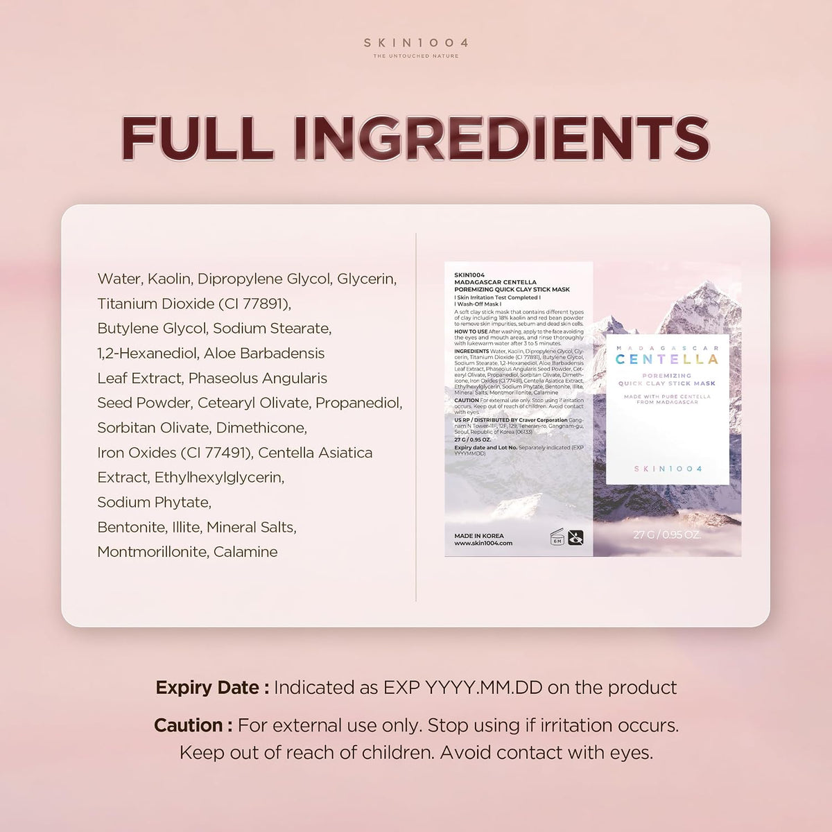 SKIN1004 Poremizing Quick Clay Stick Mask 27gm