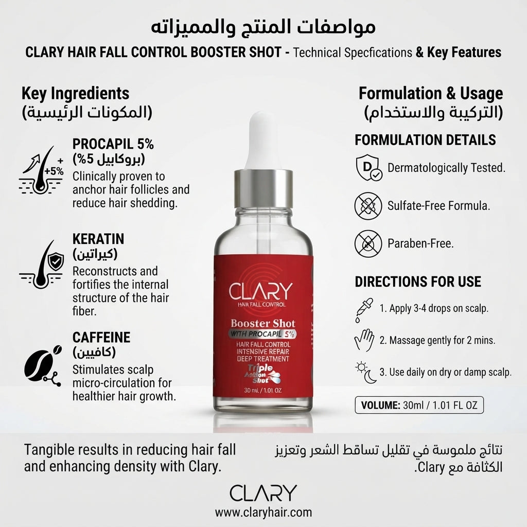 سيروم كلاري لتساقط الشعر 30 مل - 2M Beauty